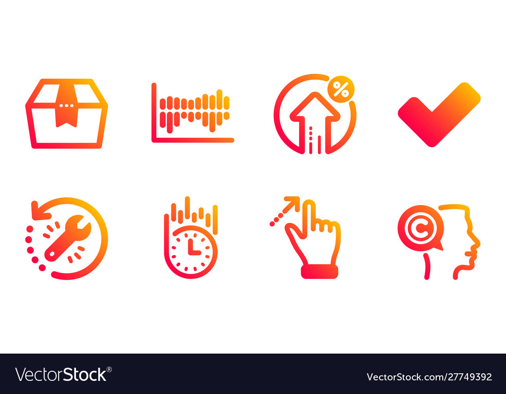 Loan-Prozent-Zick- und Spaltendiagramm-Symbole Set