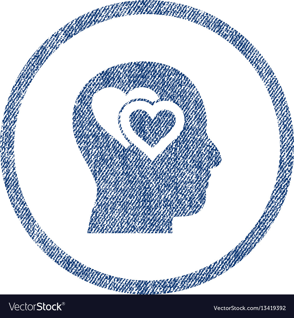 Love in mind rounded fabric textured icon