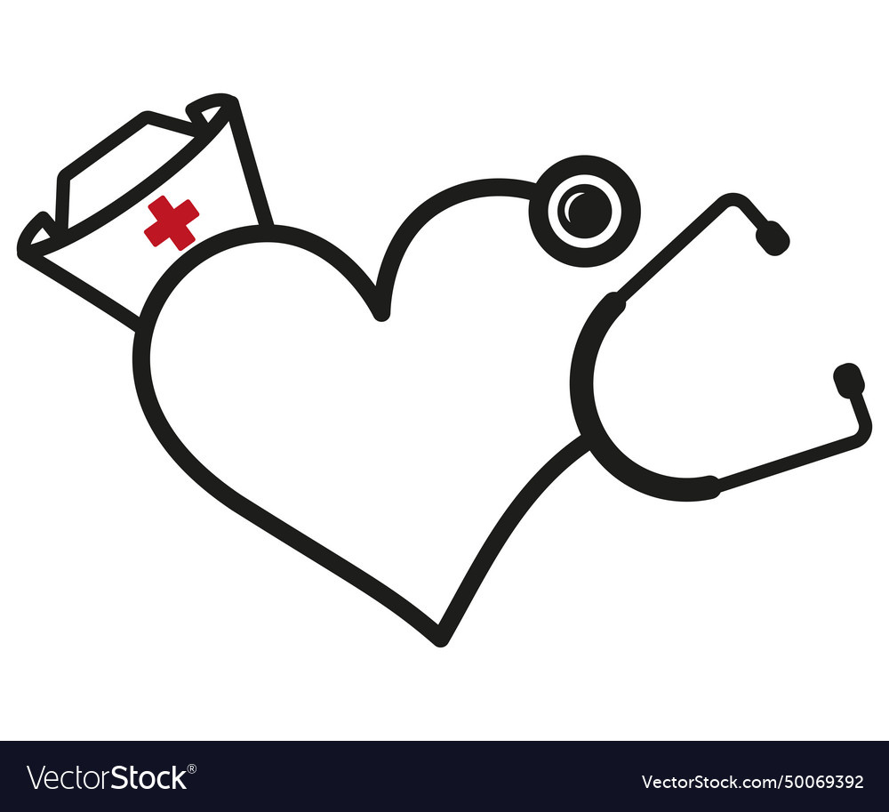 Nurse stethoscope in heart shape medical icon Vector Image