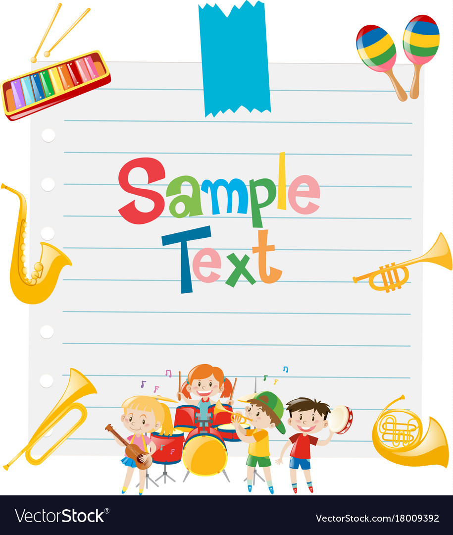 Paper design with musical instruments