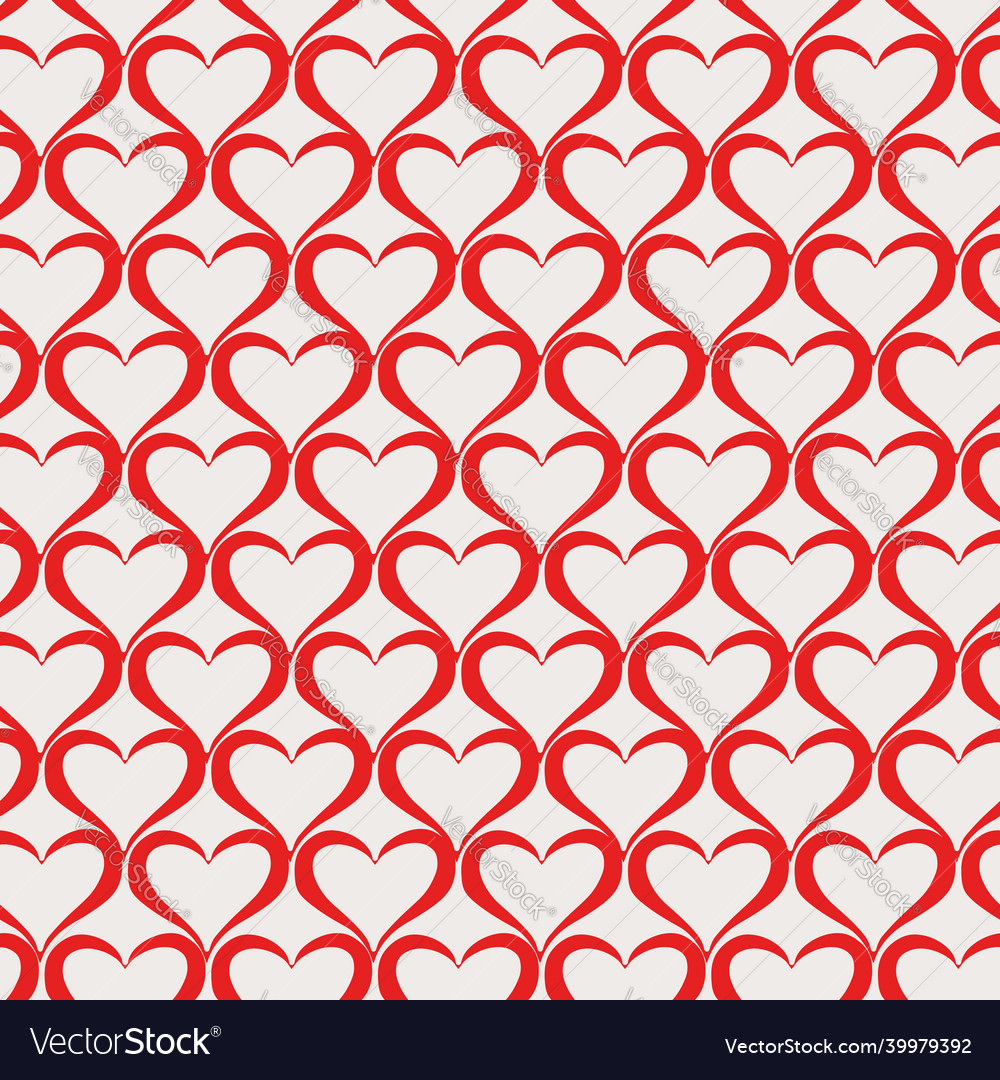 Red hearts seamless repeat pattern print Vector Image Red hearts seamless repeat pattern print