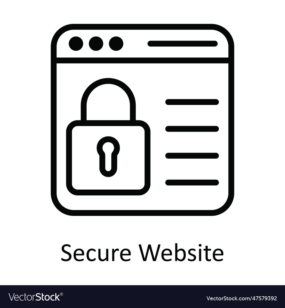 Secure website outline icon design