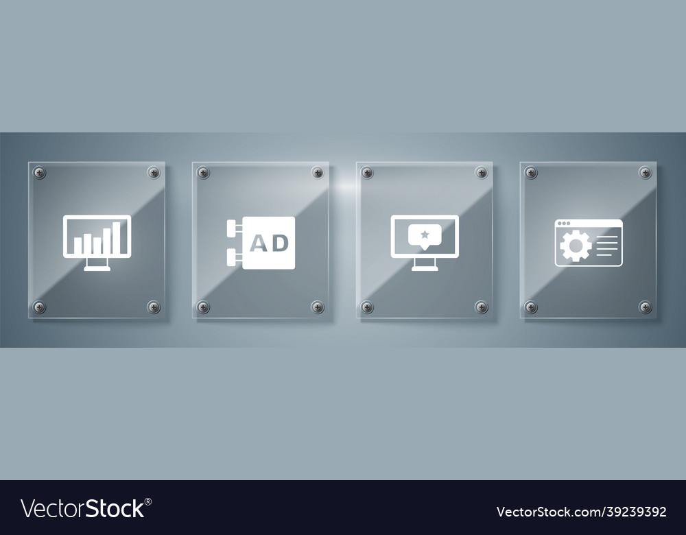 Set browser setting monitor with star vector image Set browser setting monitor with star