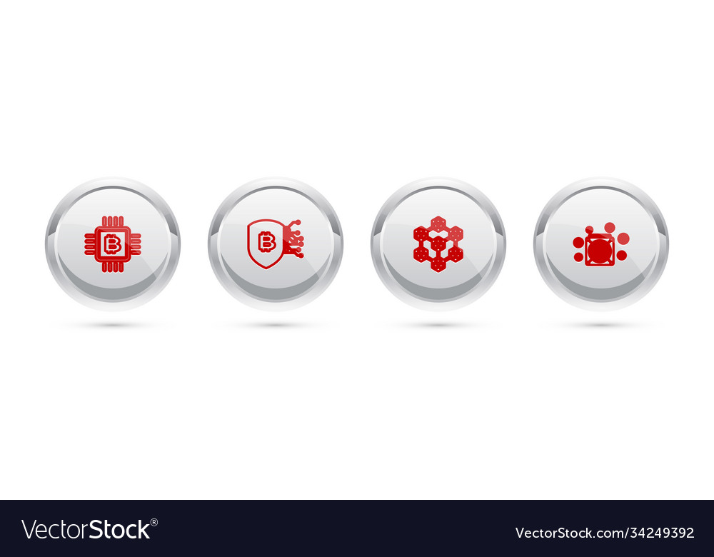 Set line cpu mining farm shield with bitcoin vector image Set line cpu mining farm shield with bitcoin