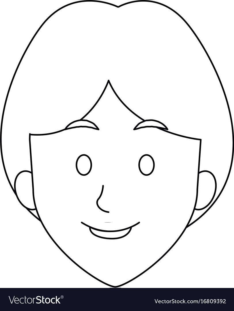 Woman face smile expression cartoon character Vector Image