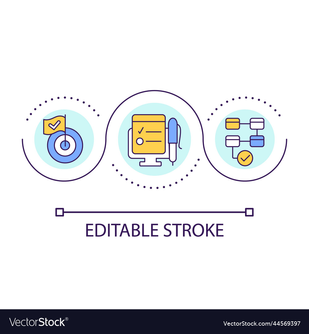 Building target plan loop concept icon Vector Image Building target plan loop concept icon