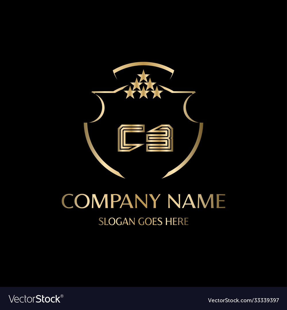 Cb letter initial with royal luxury logo template Vector Image