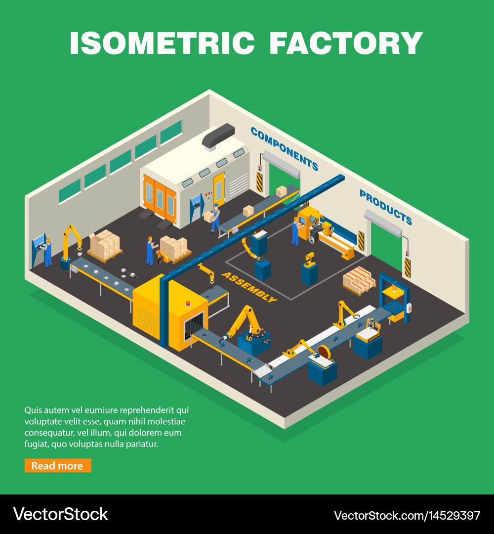 Conveyor line composition Royalty Free Vector Image
