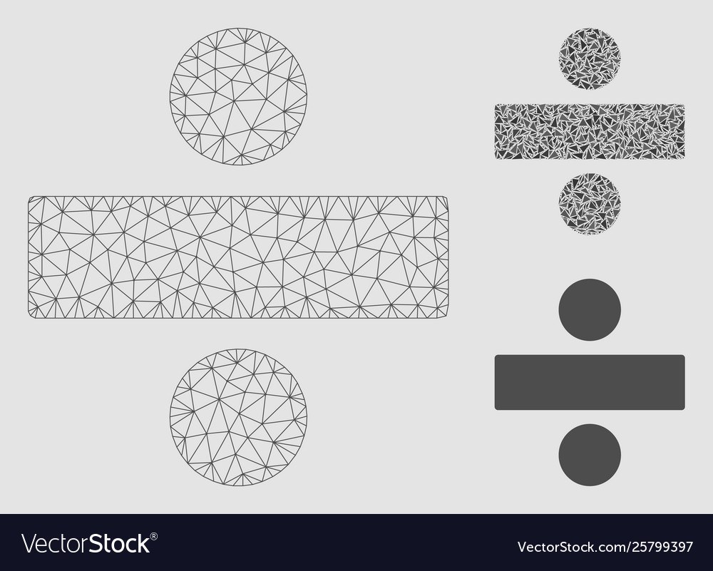Divide math operation mesh 2d model vector image Divide math operation mesh 2d model