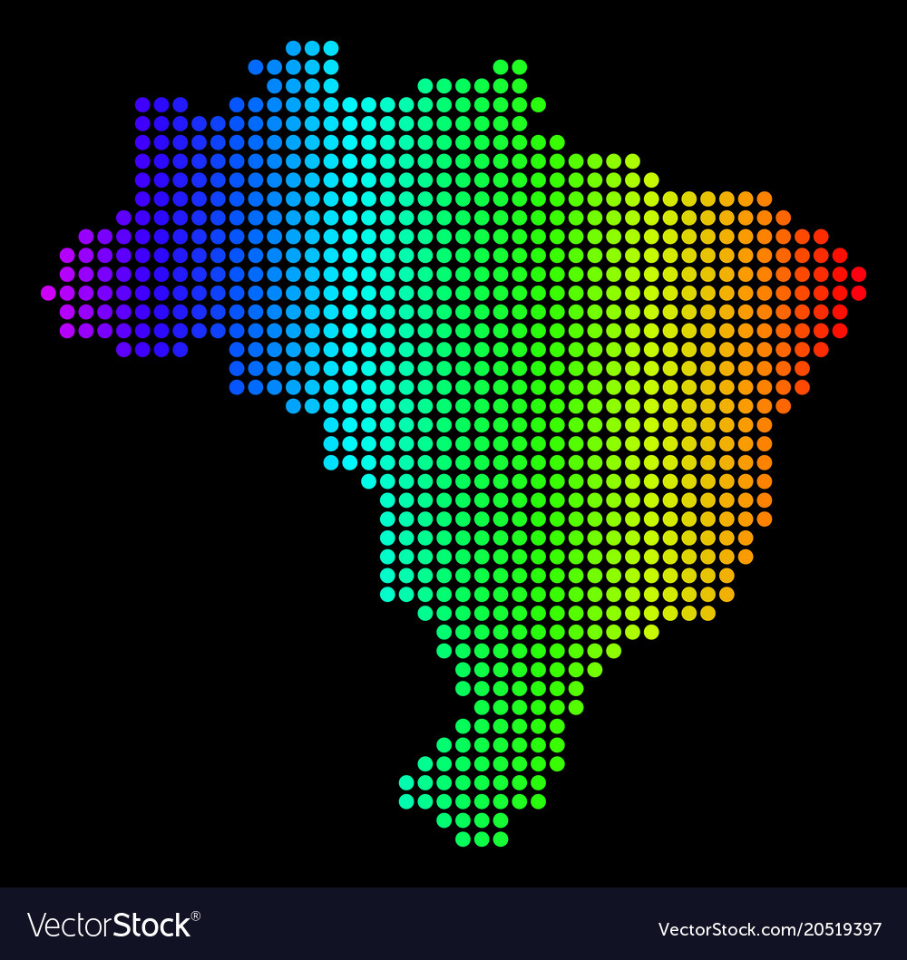 Gepunktete Pixel-Spektrum-Brasilienkarte