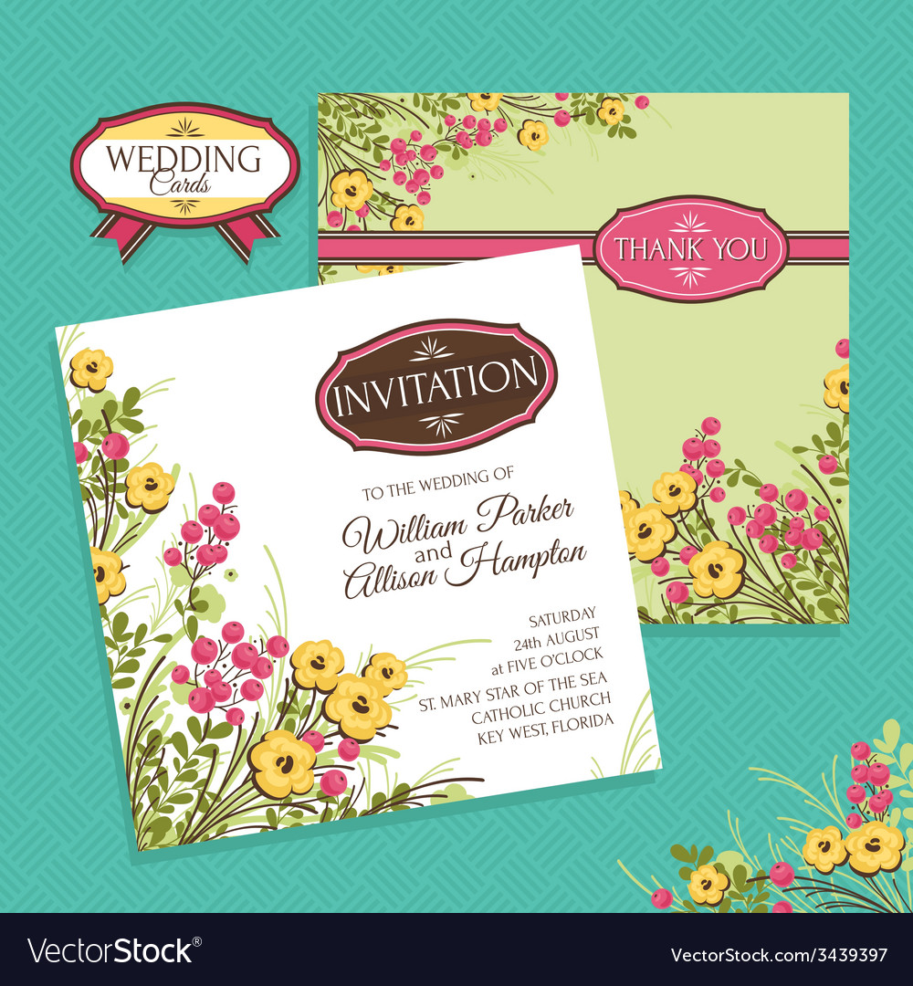 Floral wedding card