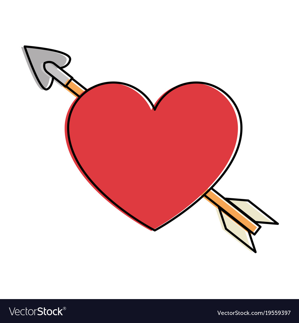 Heart with arrow icon Royalty Free Vector Image