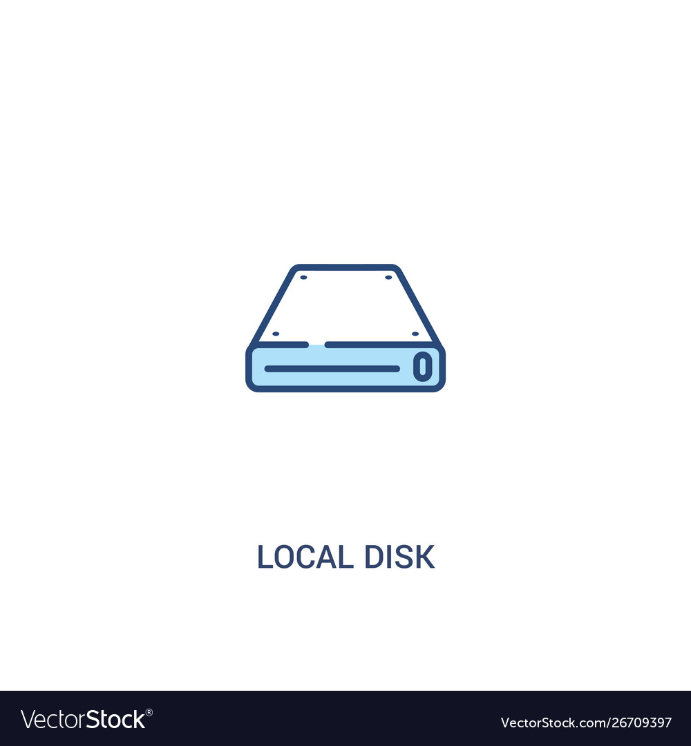 Local disk concept 2 colored icon simple line vector image Local disk concept 2 colored icon simple line