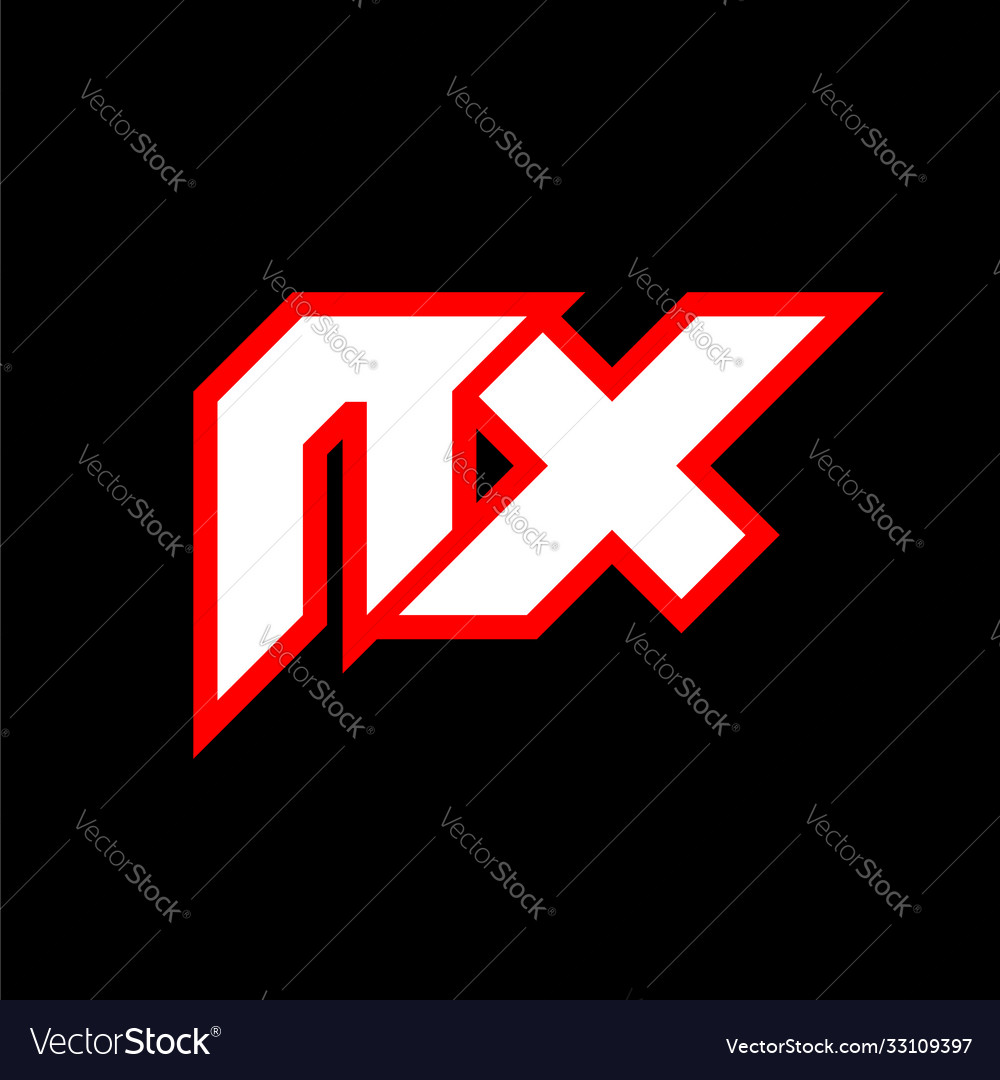 Nx logo design initial letter design Royalty Free Vector