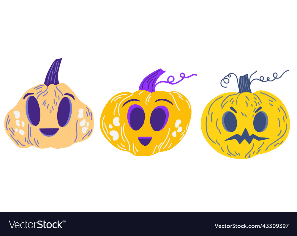 Kürbis halloween orange Kürbisse mit Lächeln vector image Kürbis halloween orange Kürbisse mit Lächeln