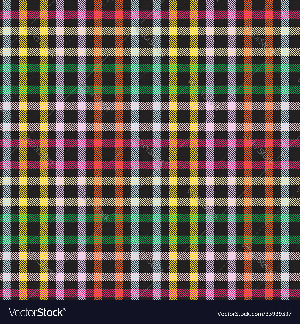 Rainbow tartan glen plaid textured seamless Vector Image