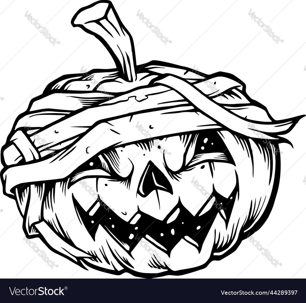 Scary Carved Pumpkin Silhouette
