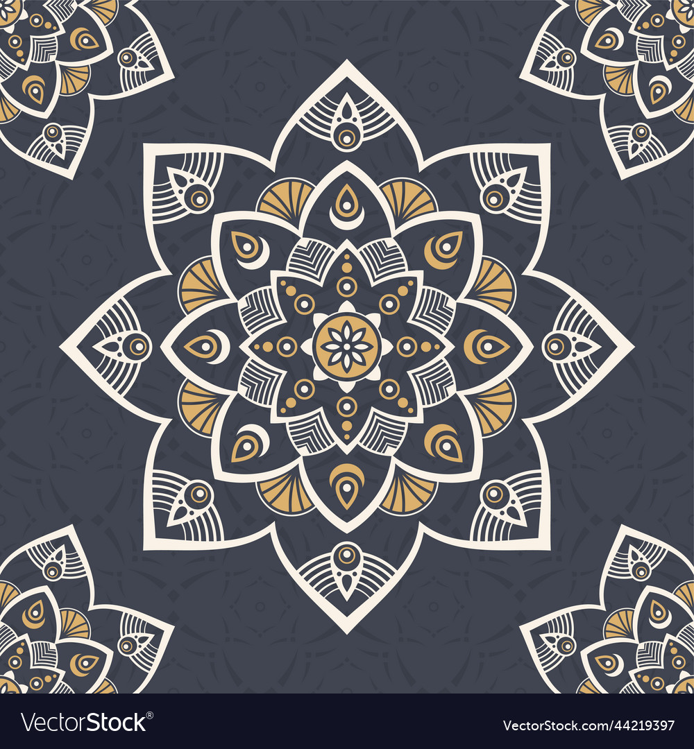Seamless color pattern with mandala abstract vector image Seamless color pattern with mandala abstract