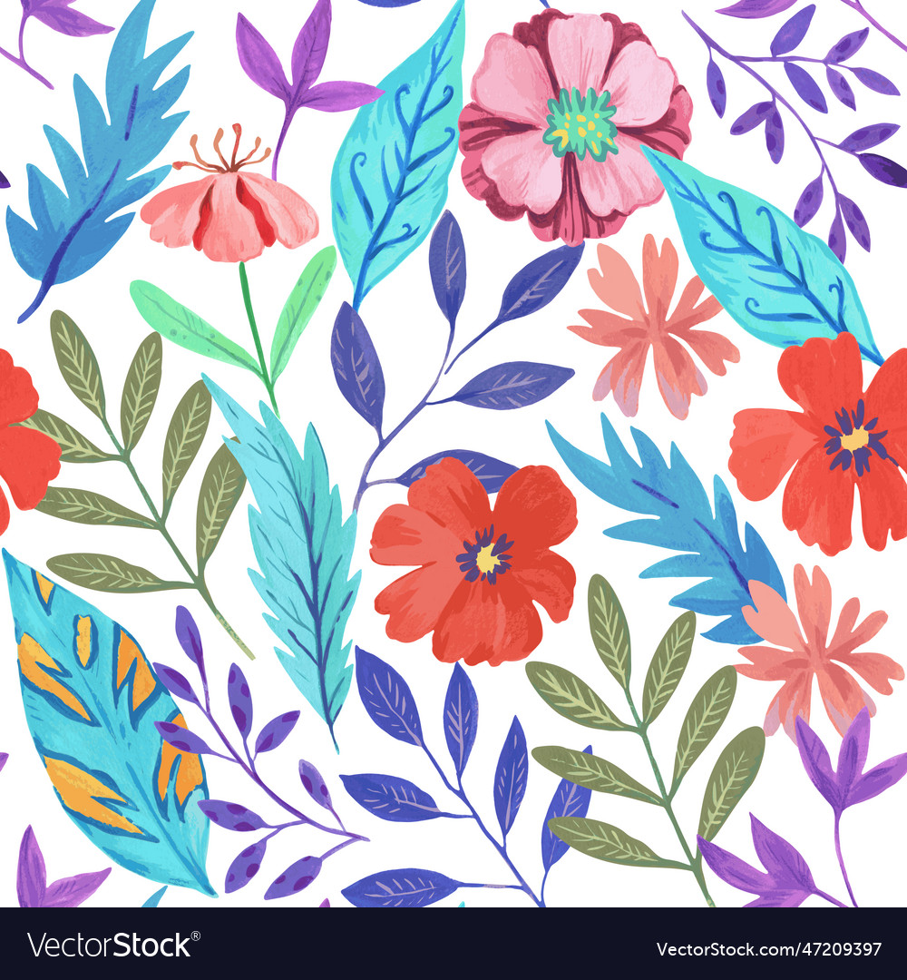 Seamless pattern with abstract red colorful