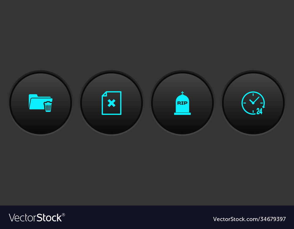 Set delete folder file document tombstone vector image Set delete folder file document tombstone