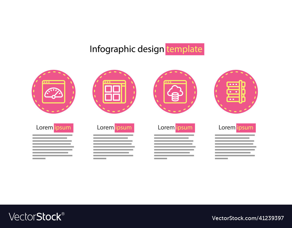 Set line cloud technology data transfer server vector image Set line cloud technology data transfer server