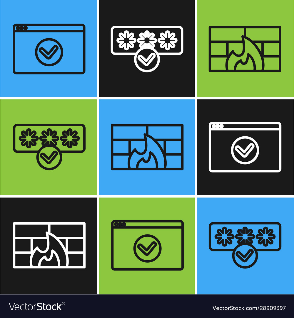Set line secure your site with https ssl firewall vector image Set line secure your site with https ssl firewall