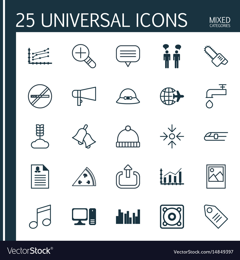 Set von 25 universellen editierbaren Icons können verwendet werden