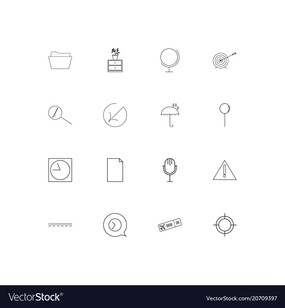 Signs and symbols simple linear icons set