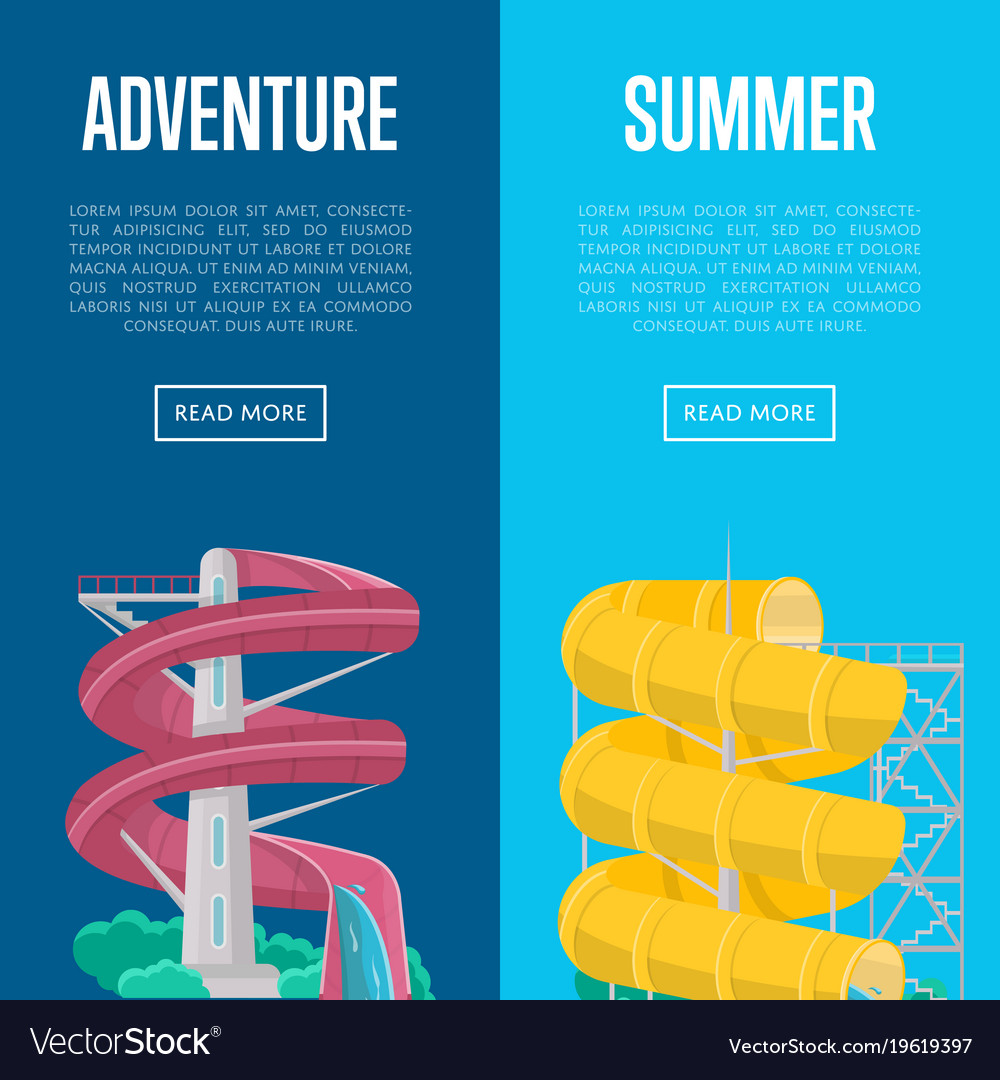 summer adventure flyers with water slide vector image water flyers