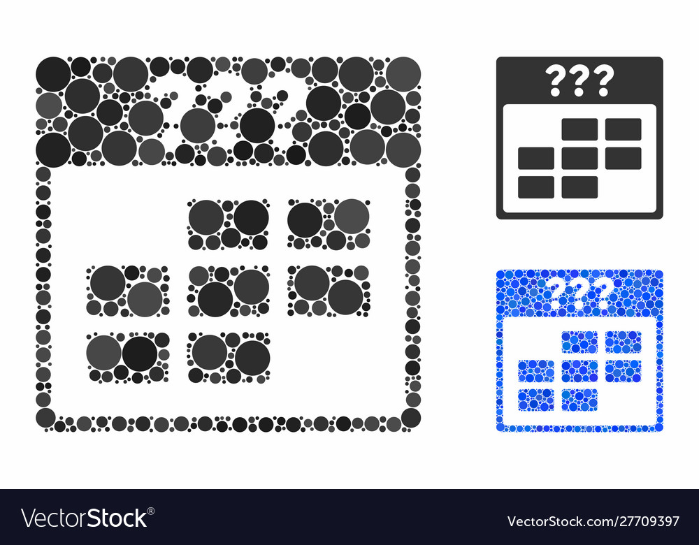 Unbekannter Monat Kalender Gitter Zusammensetzung Symbol