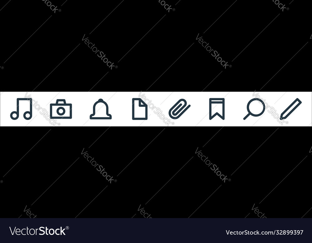User interface line icons linear set quality vector image User interface line icons linear set quality