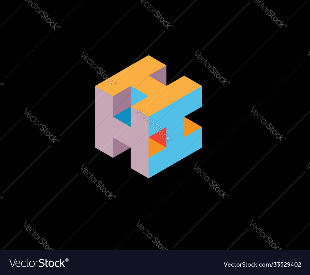 Abstract geometry isometric cube box logo design Vector Image Abstract geometry isometric cube box logo design