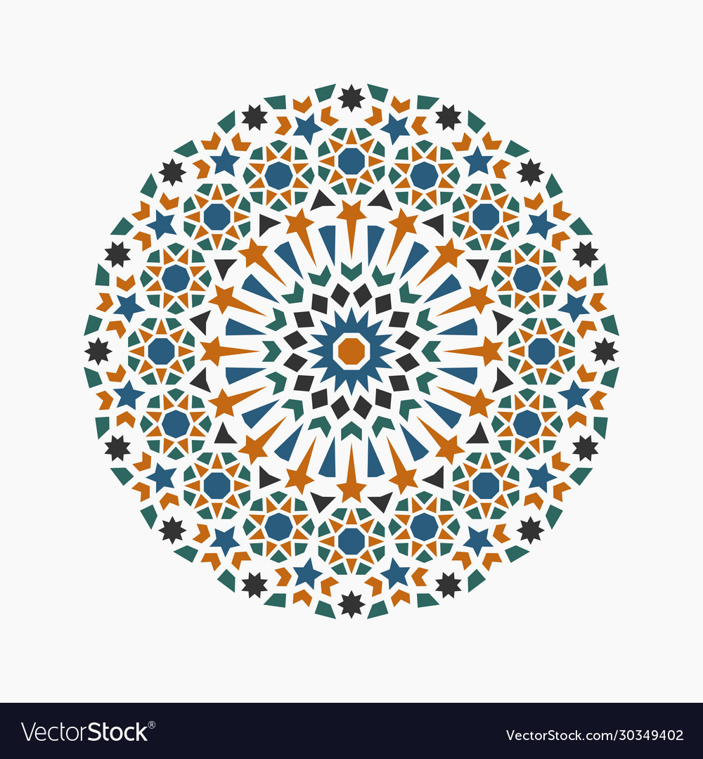 Arabic circle pattern round template for your Vector Image