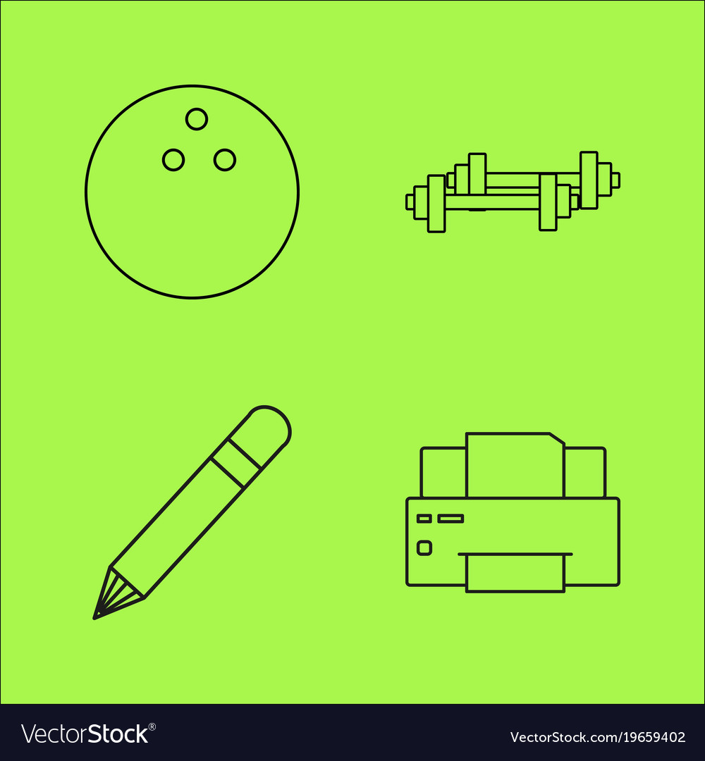 Basic content simple linear outline icon set