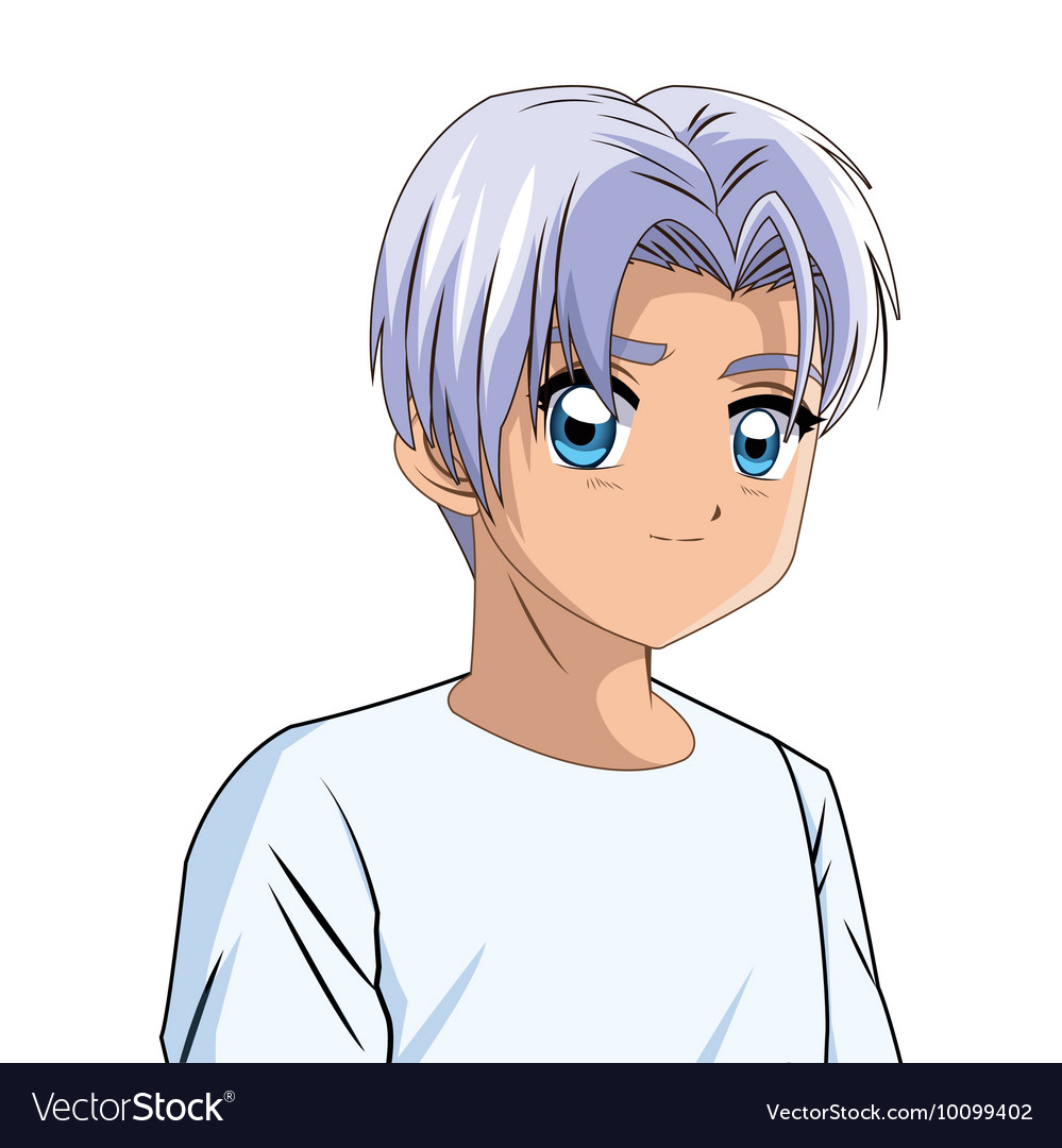 Boy anime male manga cartoon icon graphic Vector Image