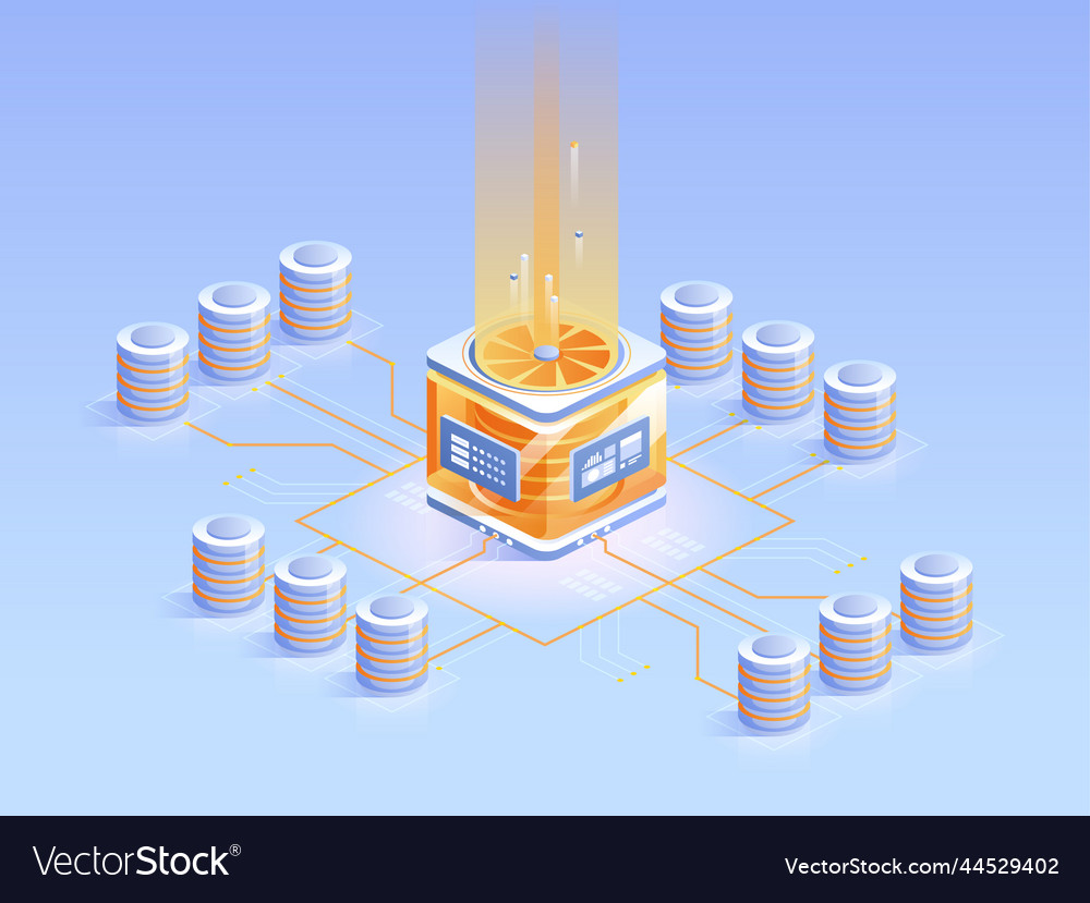 Computer processor abstract isometric Vector Image Computer processor abstract isometric