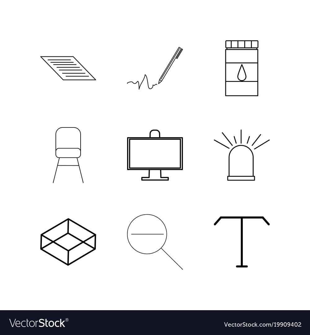 Design elements linear icon set simple outline