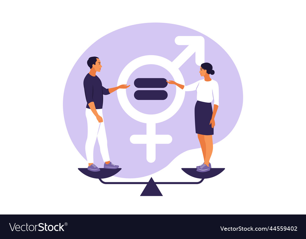 Gender equality concept men and women character Vector Image