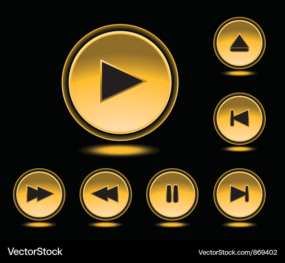 Glossy buttons set Royalty Free Vector Image - VectorStock