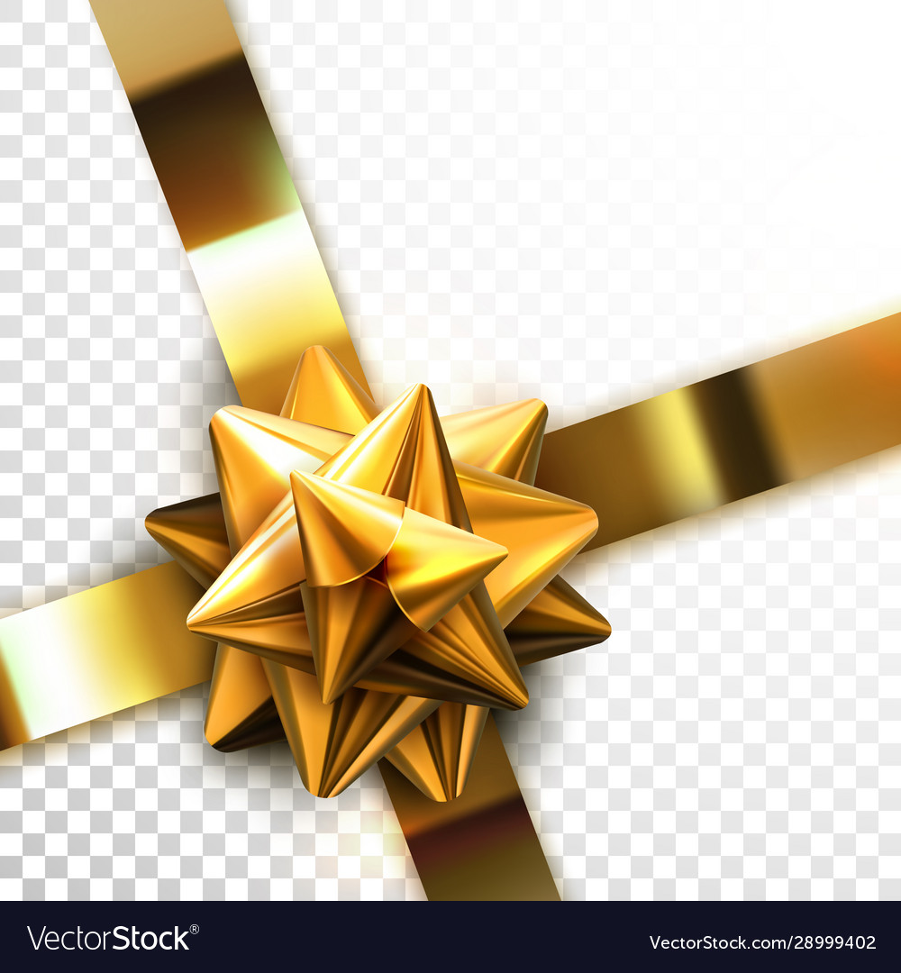 Glossy golden bow Royalty Free Vector Image - VectorStock