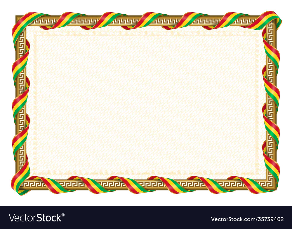 Horizontal frame and border with guyana flag