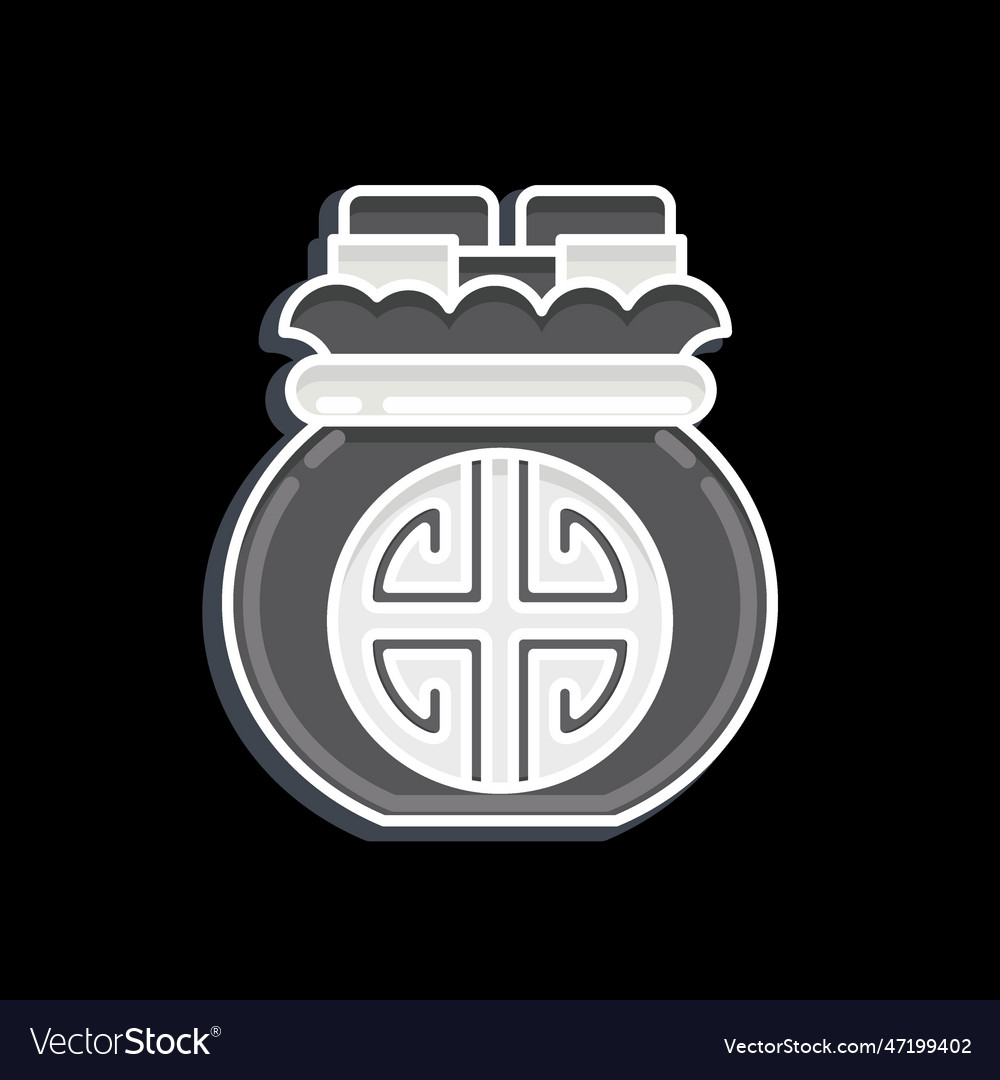 Icon money bag related to chinese new year symbol vector image Icon money bag related to chinese new year symbol
