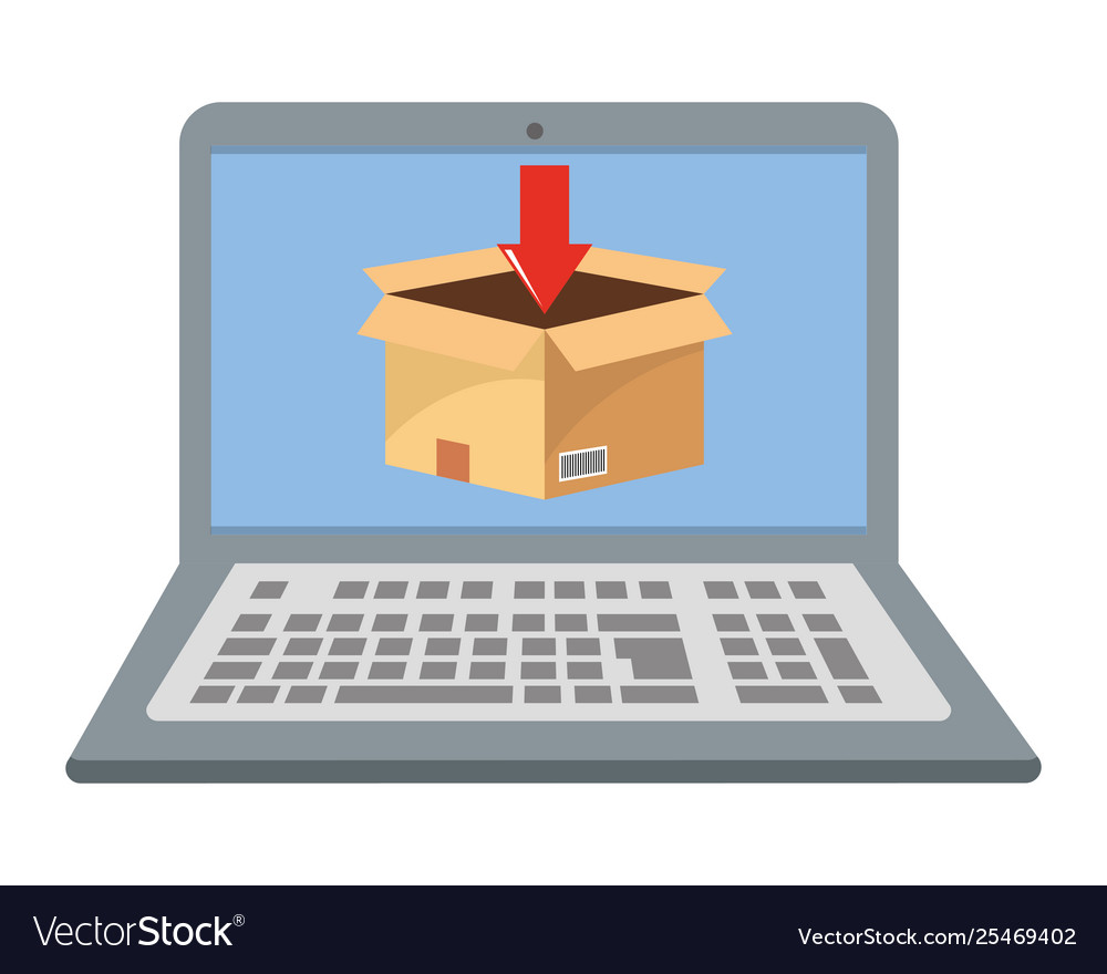 Laptop showing box