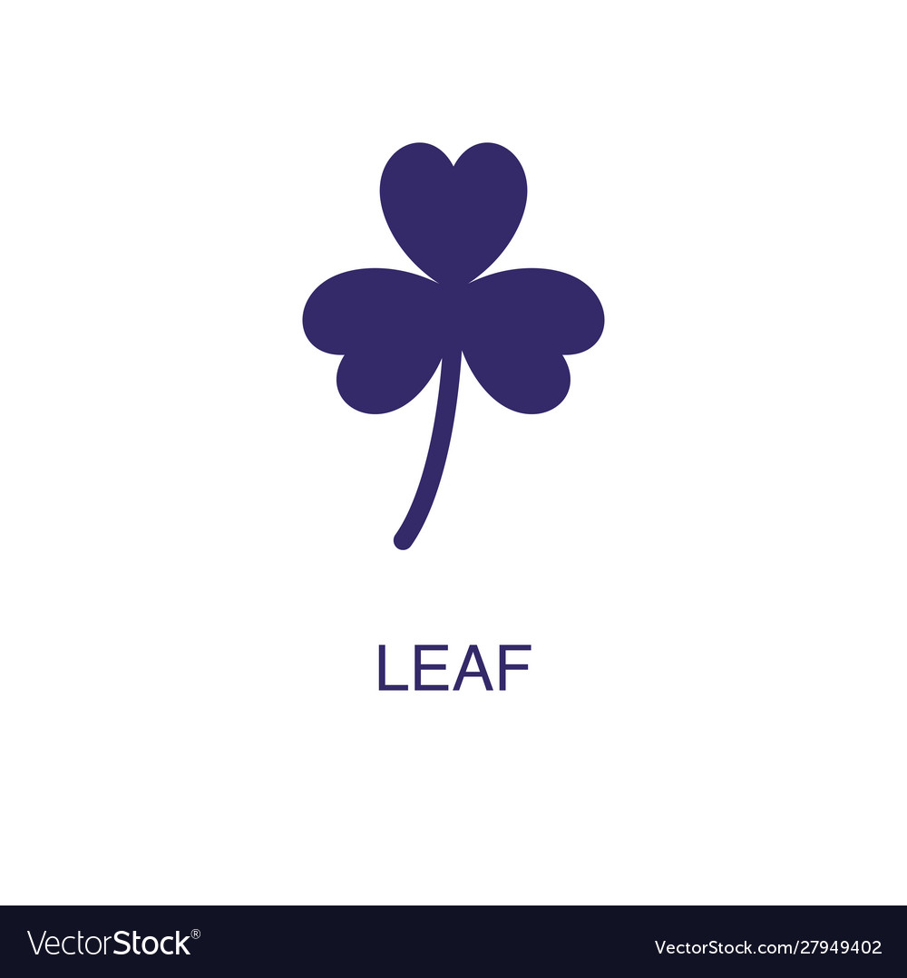 Leaf element in flat simple style on white