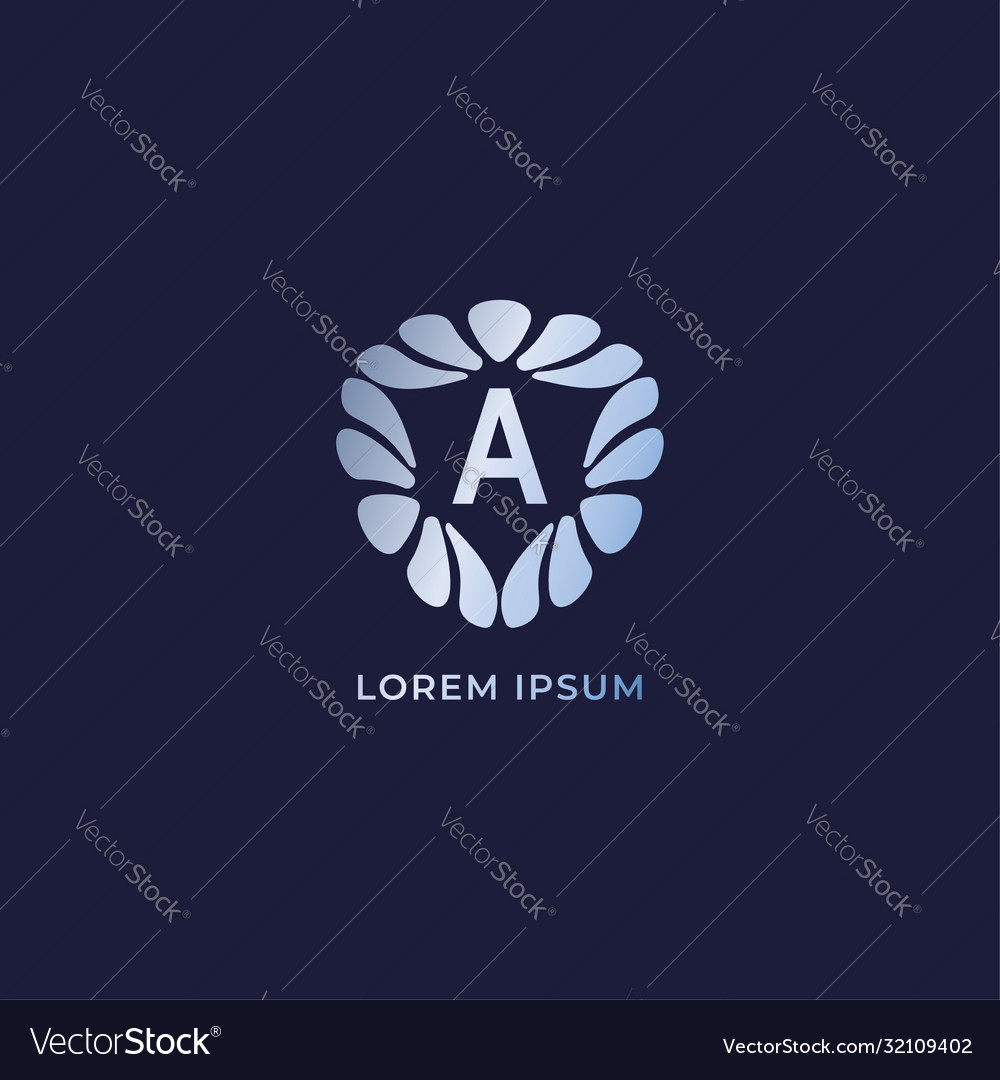 Luxus dekoratives Alphabet Logo isoliert auf Marine vector image Luxus dekoratives Alphabet Logo isoliert auf Marine