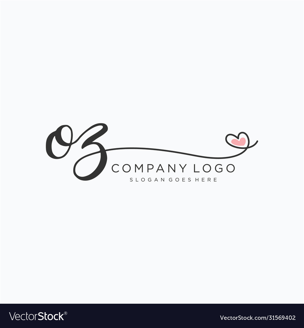 Oz initial handwriting logo design