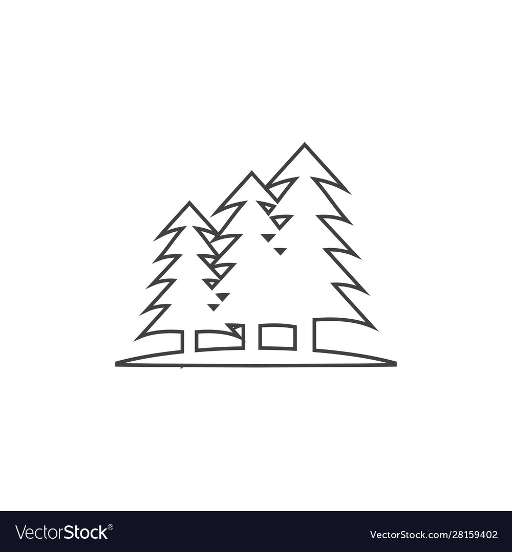 Pine tree icon design template isolated
