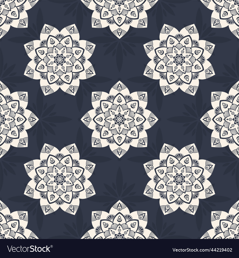 Seamless color pattern with mandala abstract vector image Seamless color pattern with mandala abstract
