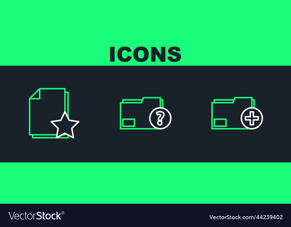 Set line add new folder document with star Vector Image Set line add new folder document with star