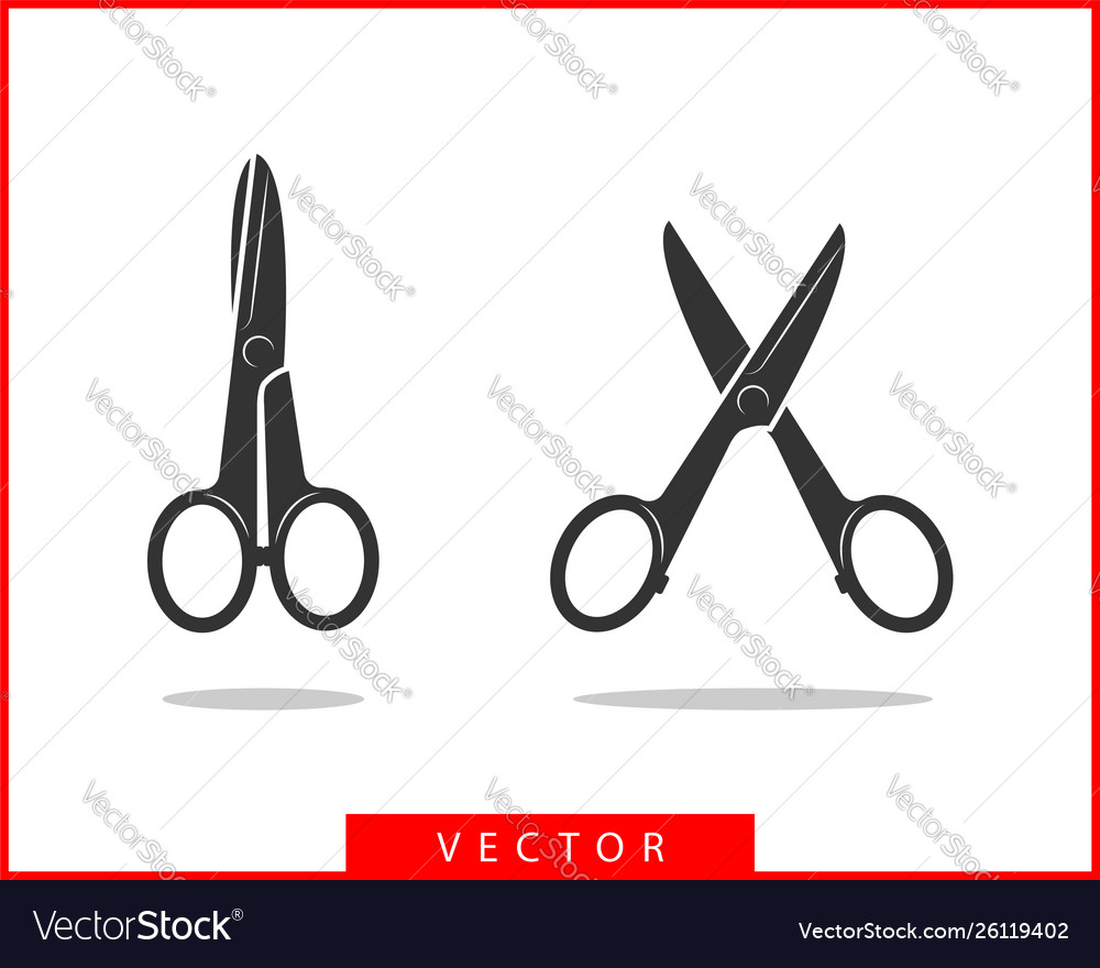 Set scissor icon scissors design element or logo vector image Set scissor icon scissors design element or logo